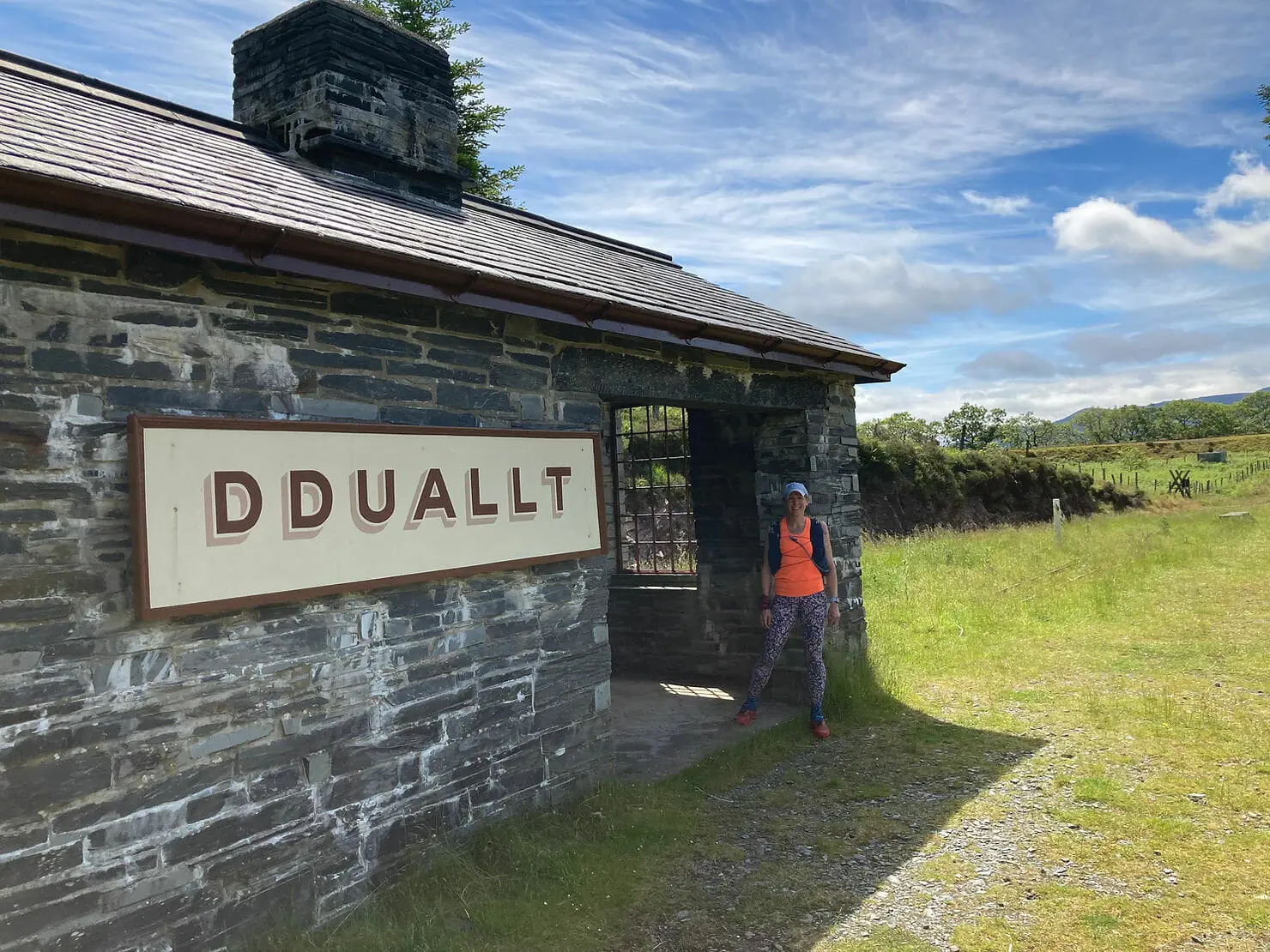 Dduallt railway station, steam train in Wales
